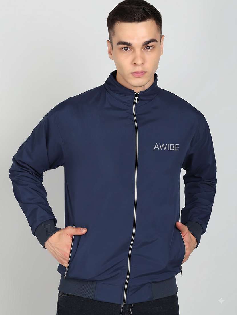 Men Solid Long Sleeves Bomber Jacket - 22609567 -  Standard Image - 2