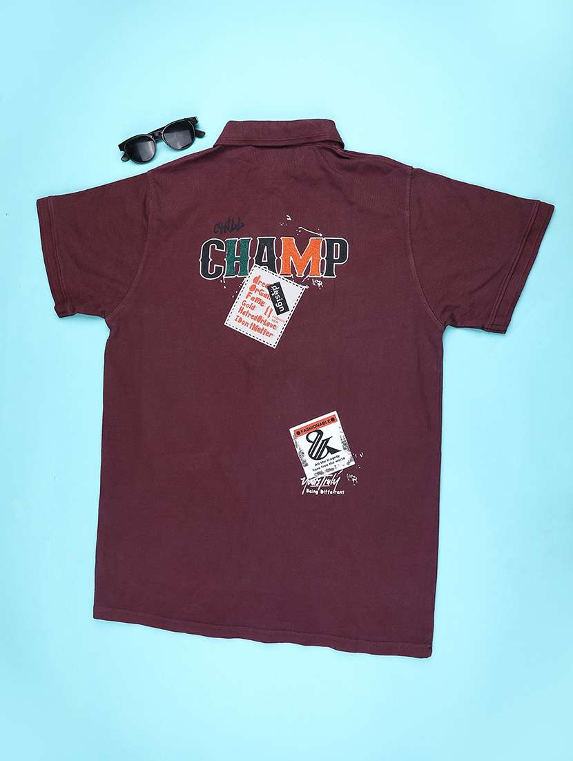 Boys Printed Short Sleeves Polo T-shirt - 22609985 -  Standard Image - 2