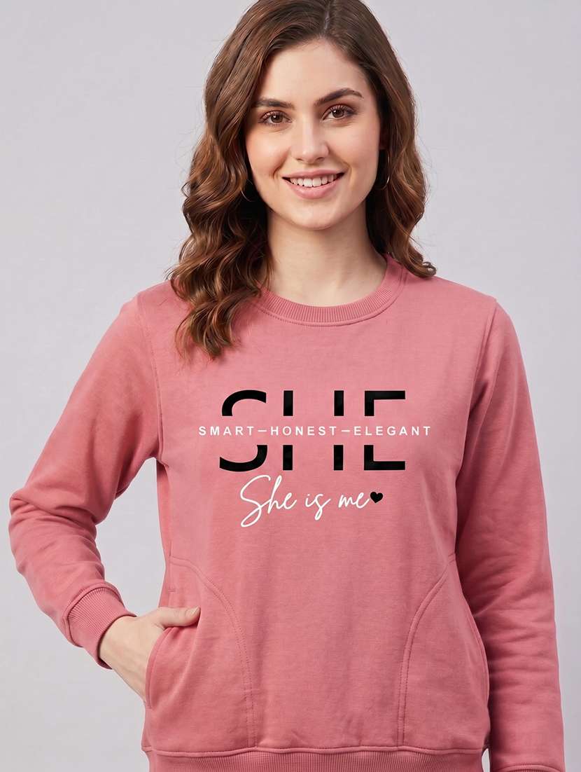 women printed long sleeves regular fit sweatshirt - 22610068 -  Standard Image - 2