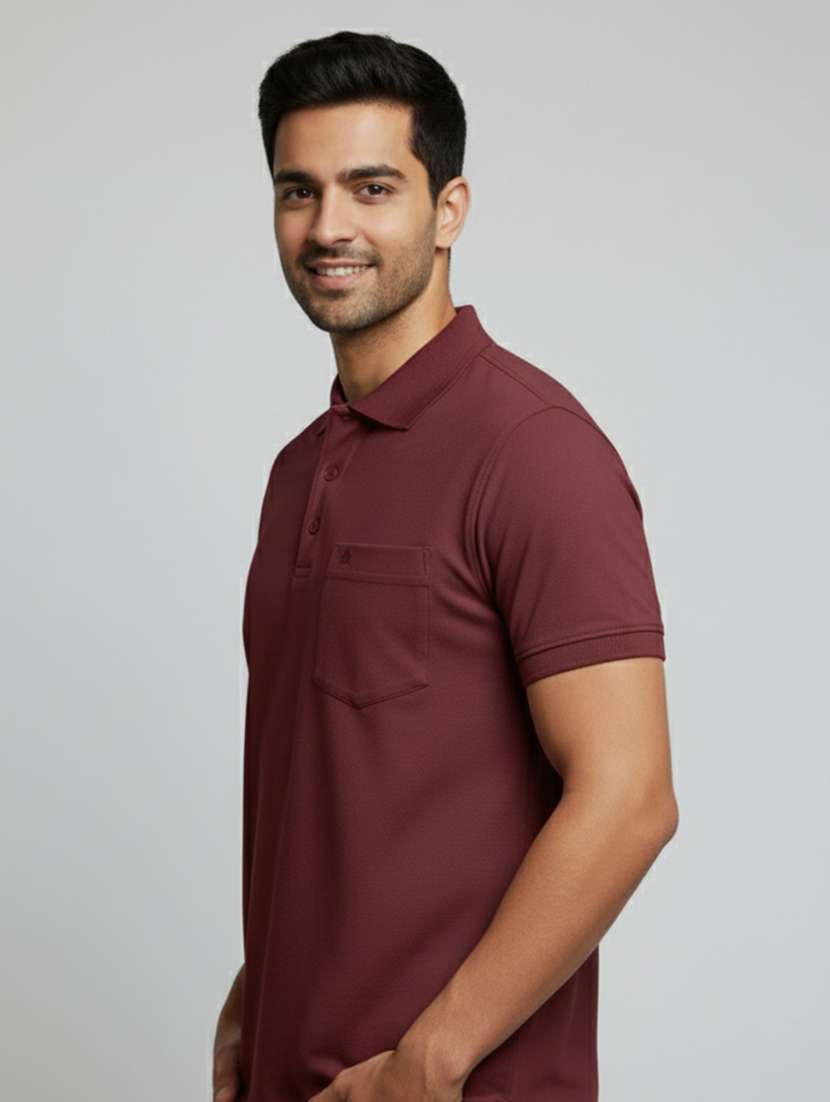 men solid short sleeves polo t-shirt - 22610072 -  Standard Image - 2