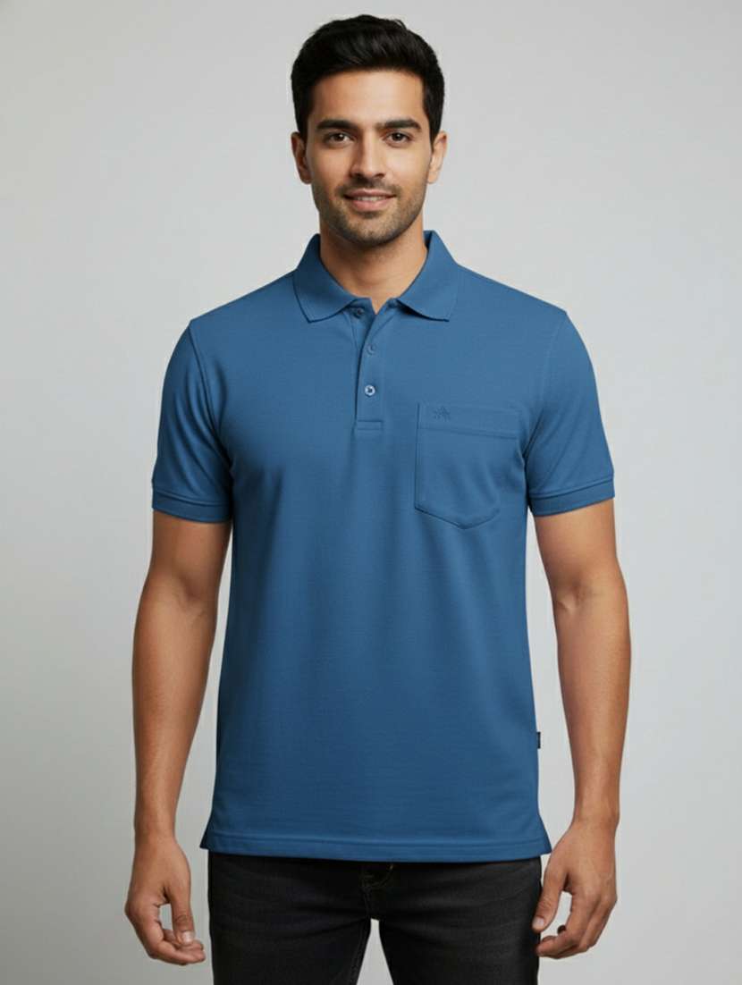 men solid short sleeves polo t-shirt - 22610073 -  Standard Image - 2