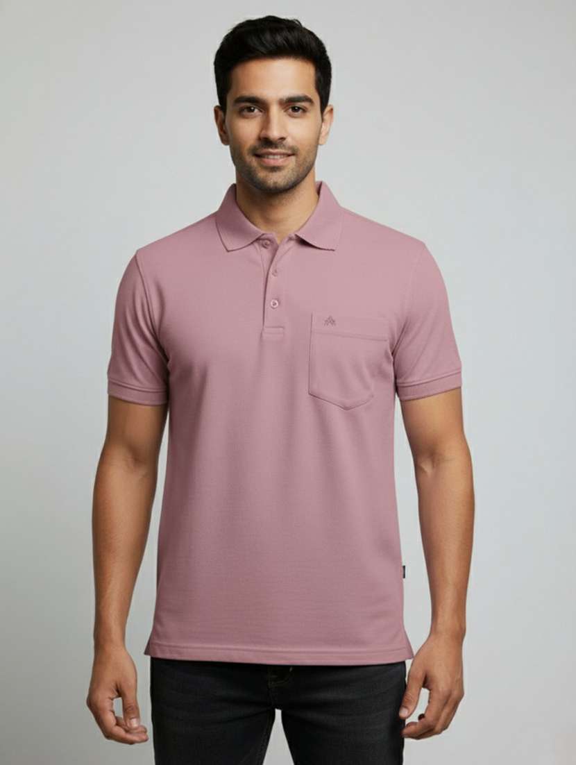 men solid short sleeves polo t-shirt - 22610074 -  Standard Image - 2
