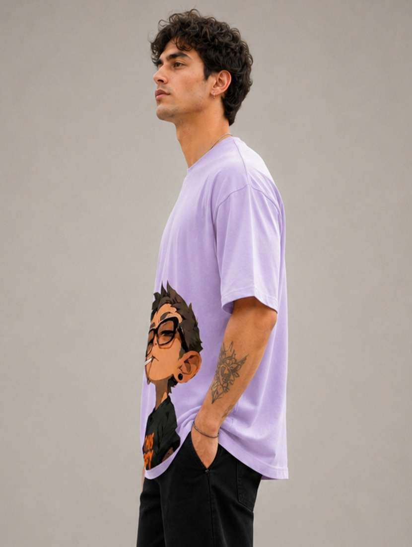 Men Printed Short Sleeves Oversized T-shirt - 22610078 -  Standard Image - 2