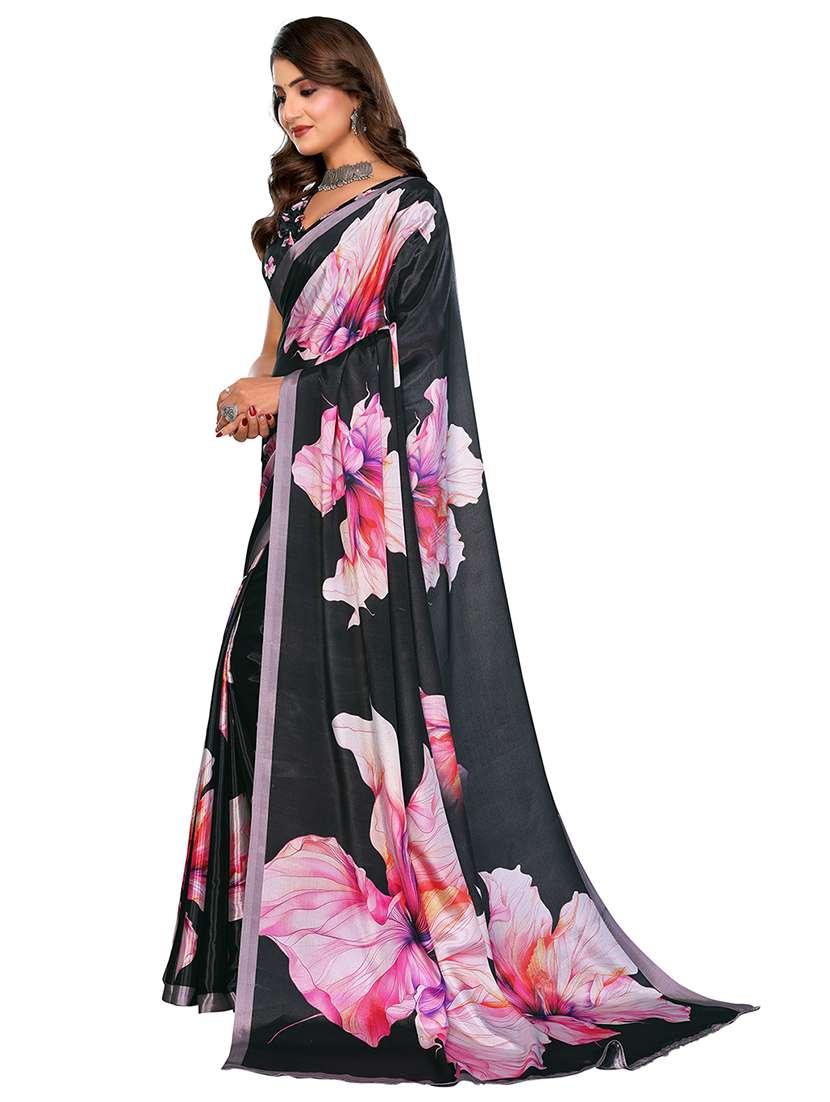 Women Pack Of 2 Printed Combo Saree With Blouse - 22610396 -  Standard Image - 2