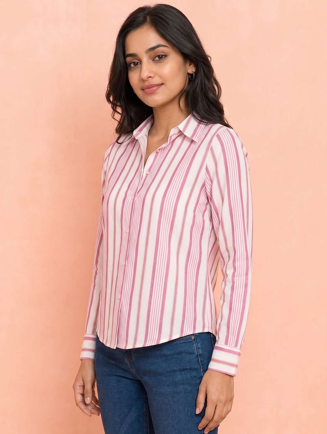 Women Striped Long Sleeves Regular Shirt - 22610650 -  Standard Image - 2
