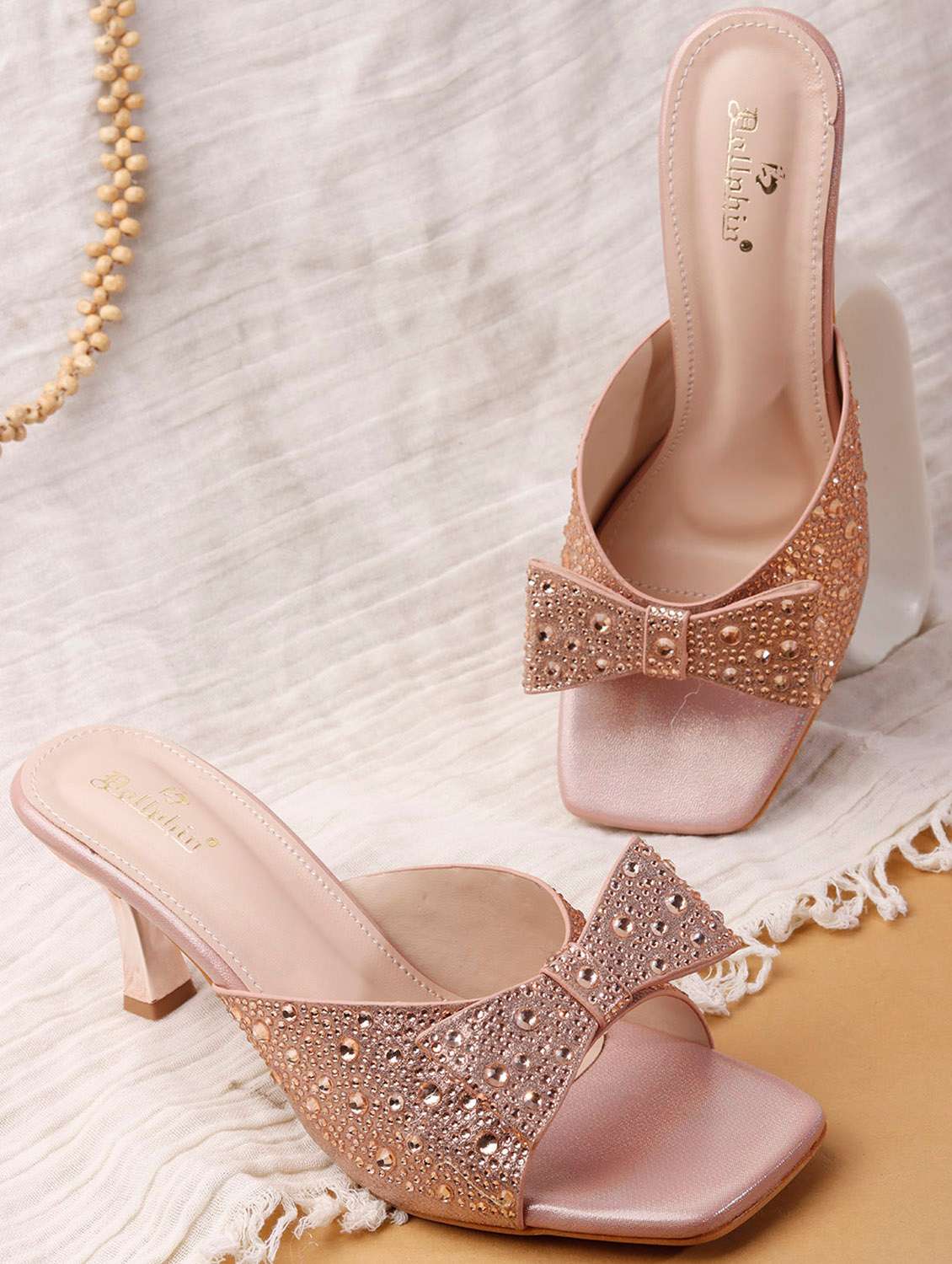 women embellished slip on sandal