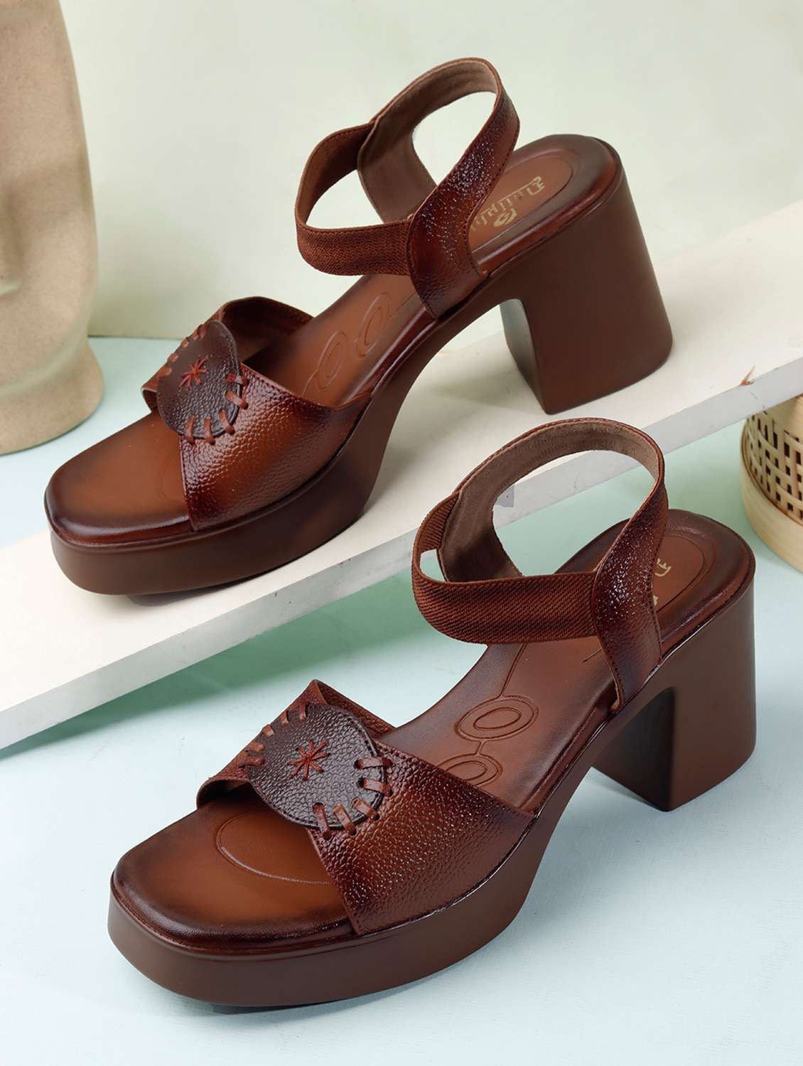 women textured ankle strap sandal