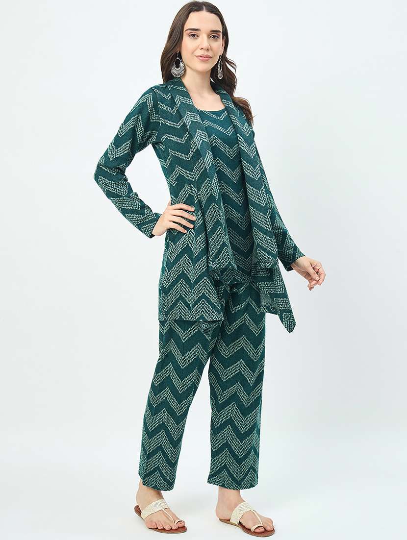 women self design long sleeves ethnic co-ord set - 22610702 -  Standard Image - 2