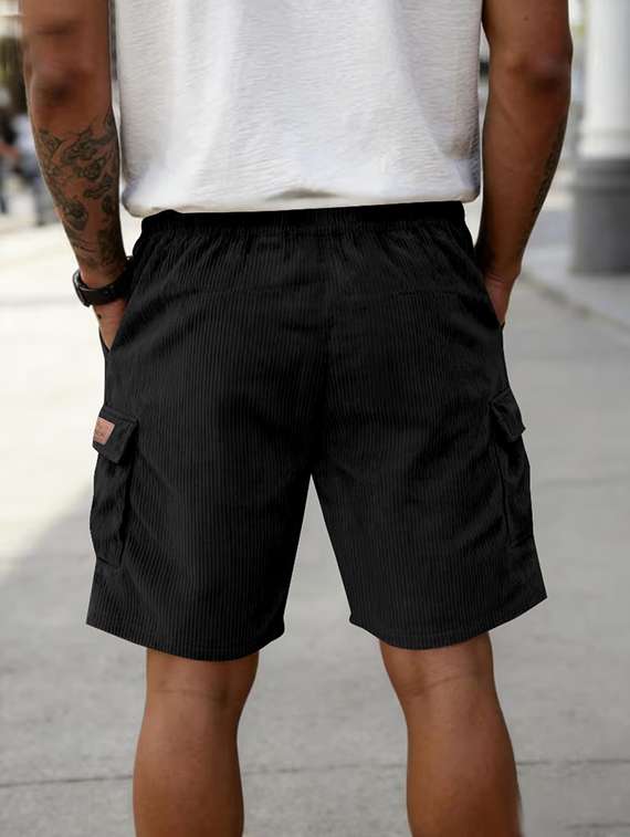 men textured mid rise regular fit cargo shorts - 22610725 -  Standard Image - 2