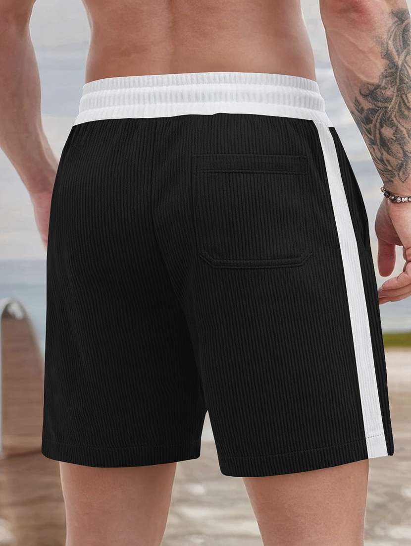 Men Color Block Mid Rise Regular Fit Sport Shorts - 22610771 -  Standard Image - 2