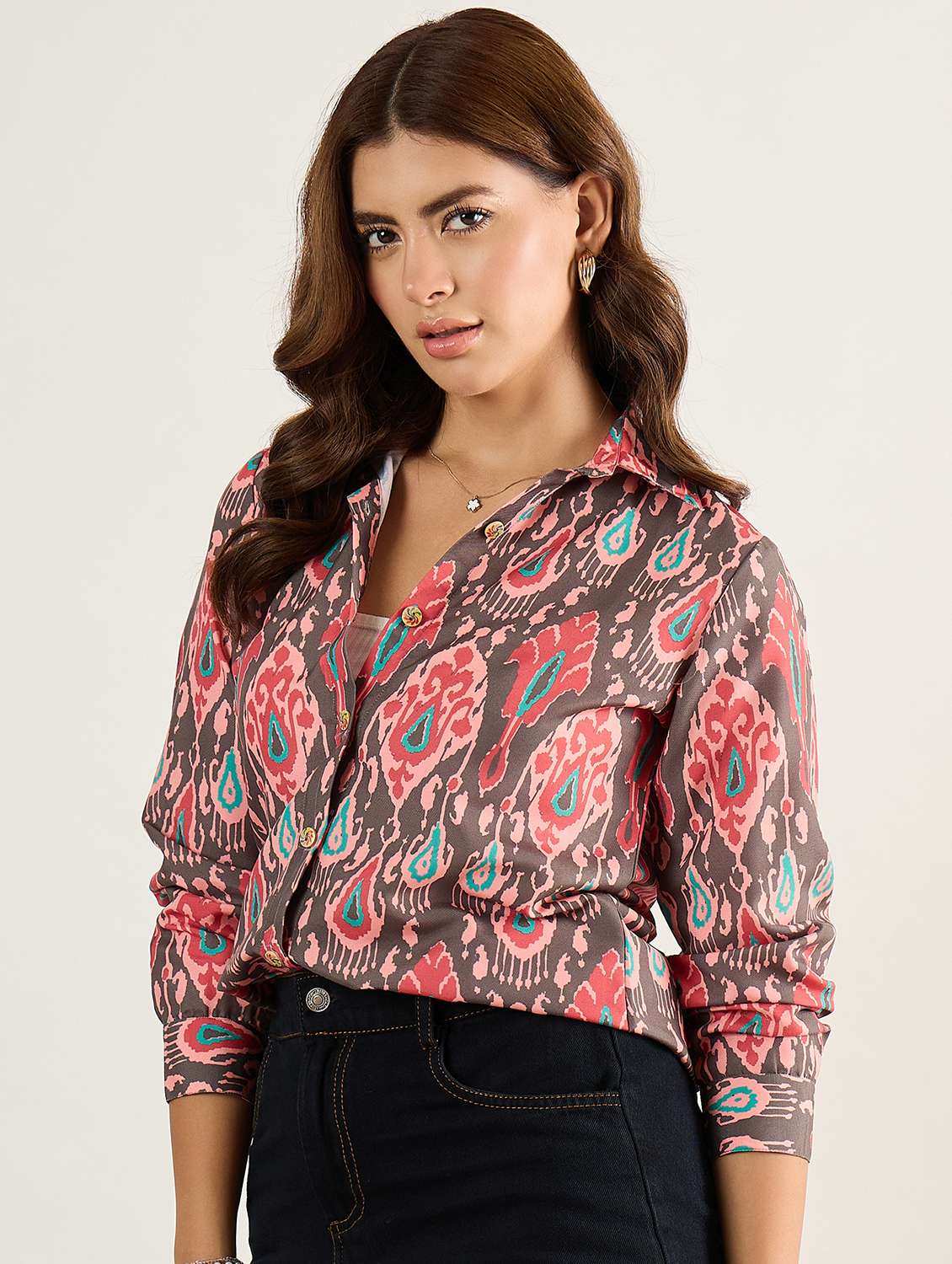 Women Printed Long Sleeves Regular Shirt - 22610799 -  Standard Image - 2