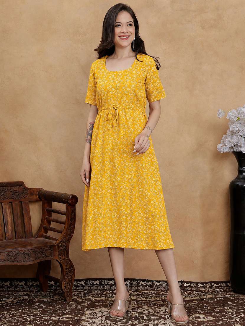 Women Printed Short Sleeves A-line Dress - 22610826 -  Standard Image - 2