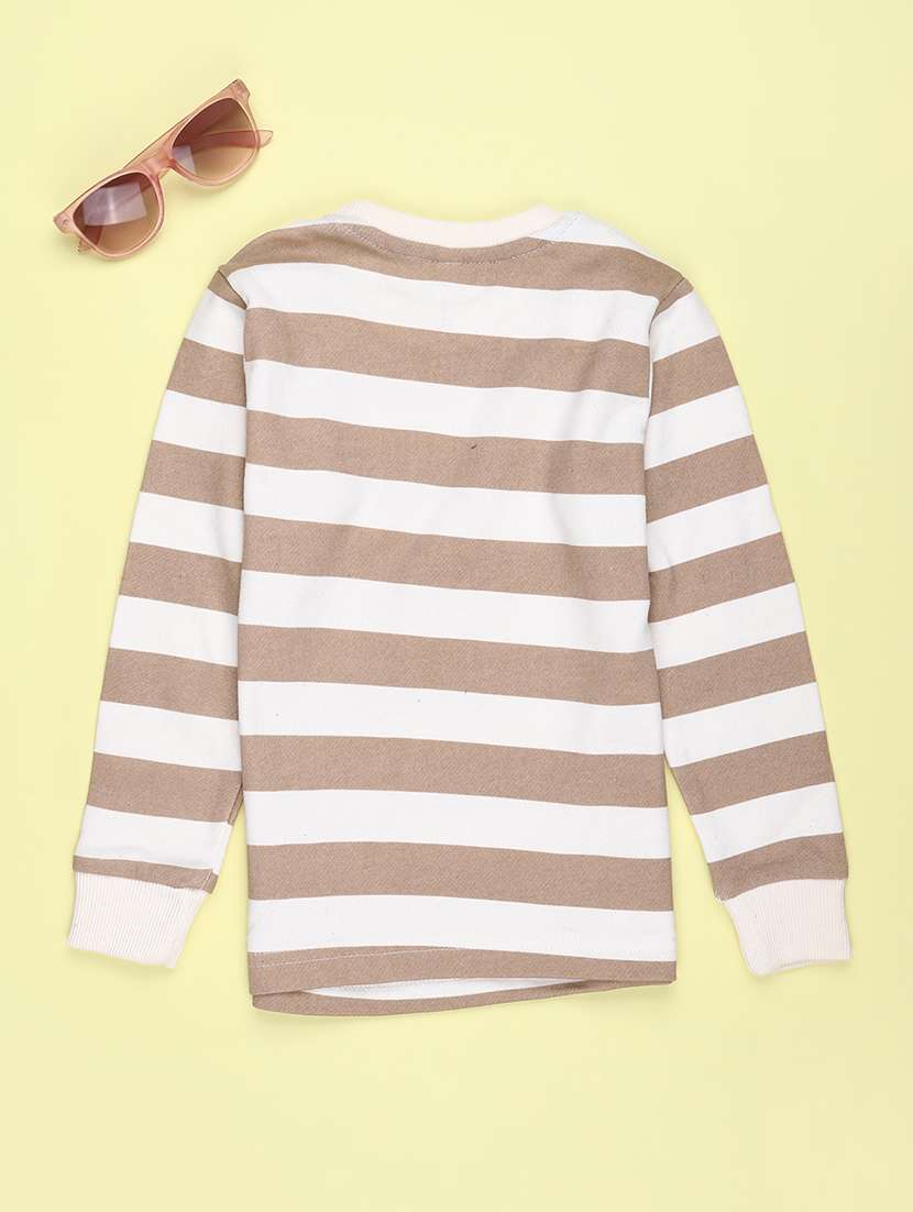 Boys Striped Long Sleeves Regular Fit T-shirt - 22613456 -  Standard Image - 2