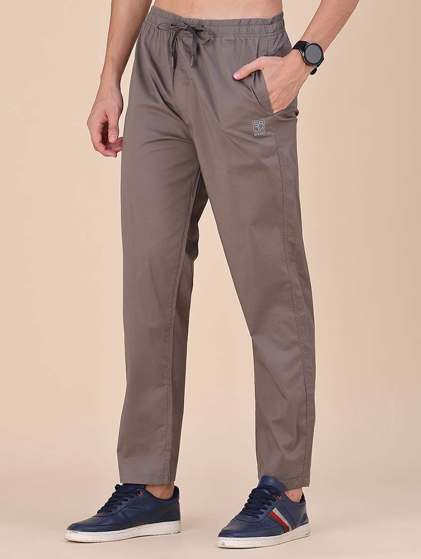 Men Solid Mid Rise Full Length Track Pant - 22613629 -  Standard Image - 2