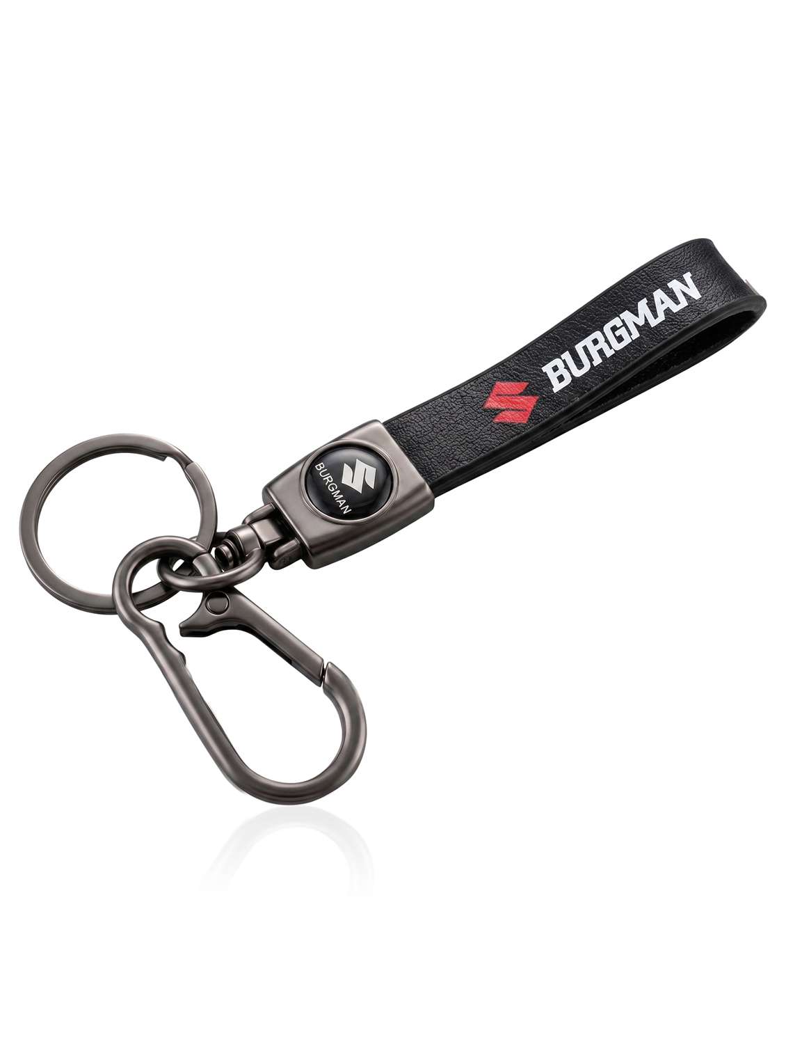 black silicone loupe shape bike keychain with red suzuki logo - 22614987 -  Standard Image - 2