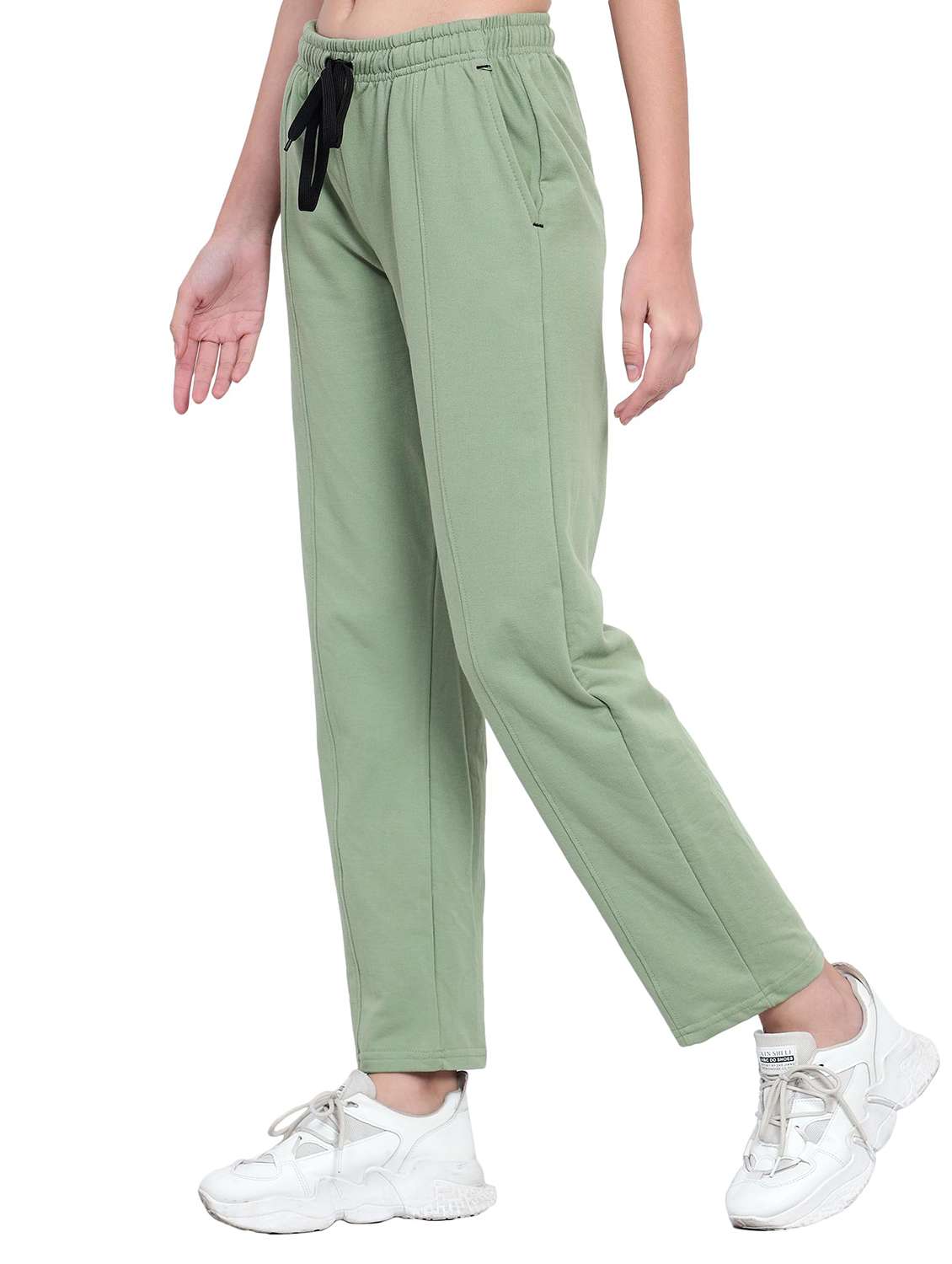 Women Solid Mid Rise Regular Fit Track Pant - 22615031 -  Standard Image - 2
