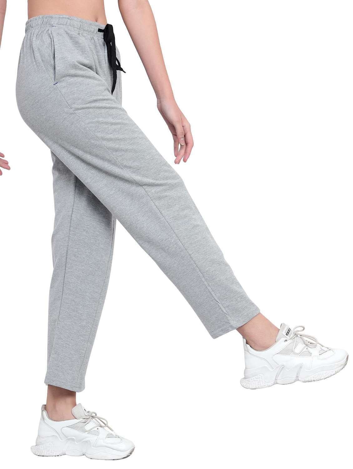 women solid mid rise regular fit track pant - 22615033 -  Standard Image - 2