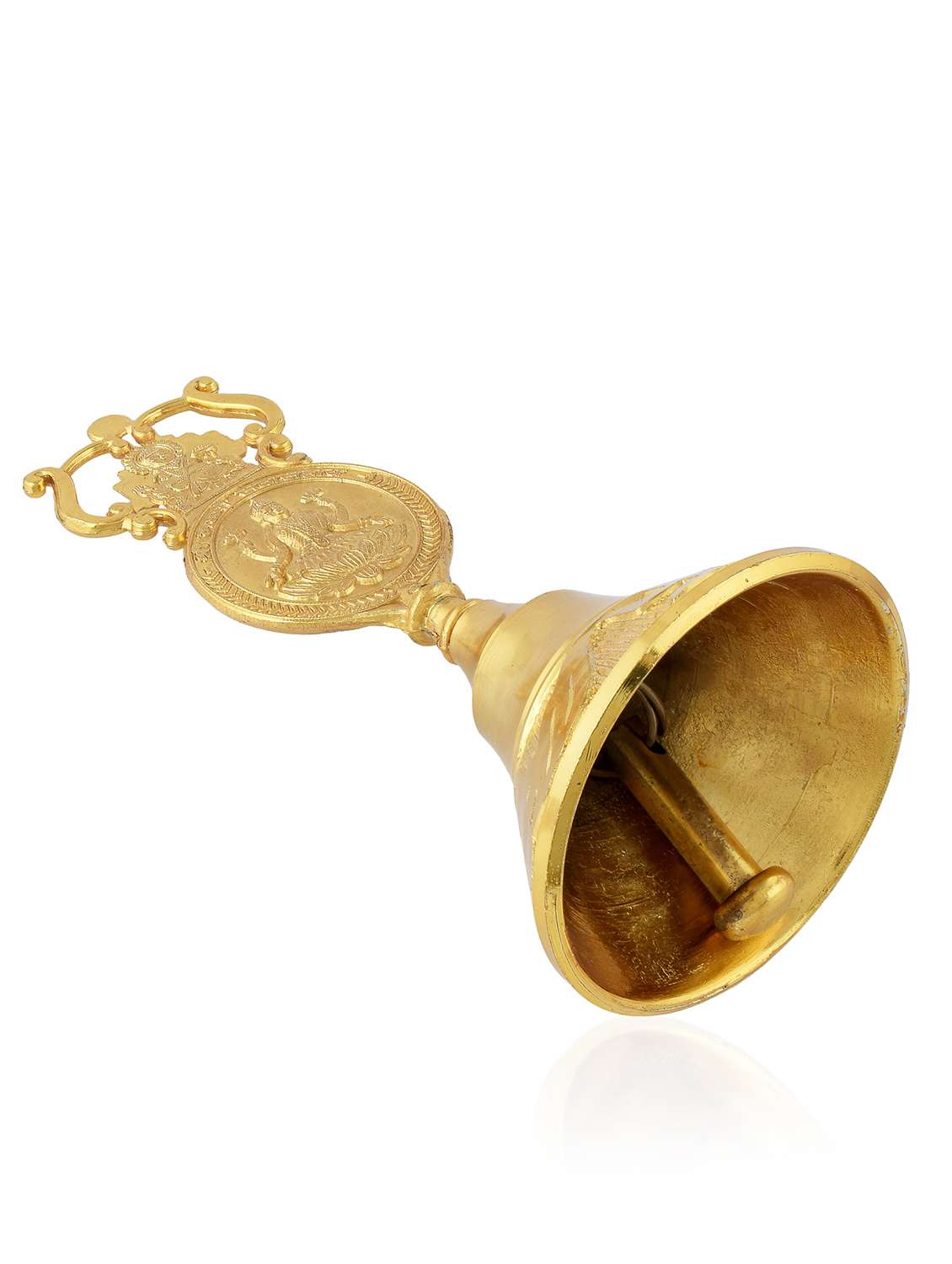 brass gold big bell with ganesh motif - 22615051 -  Standard Image - 2