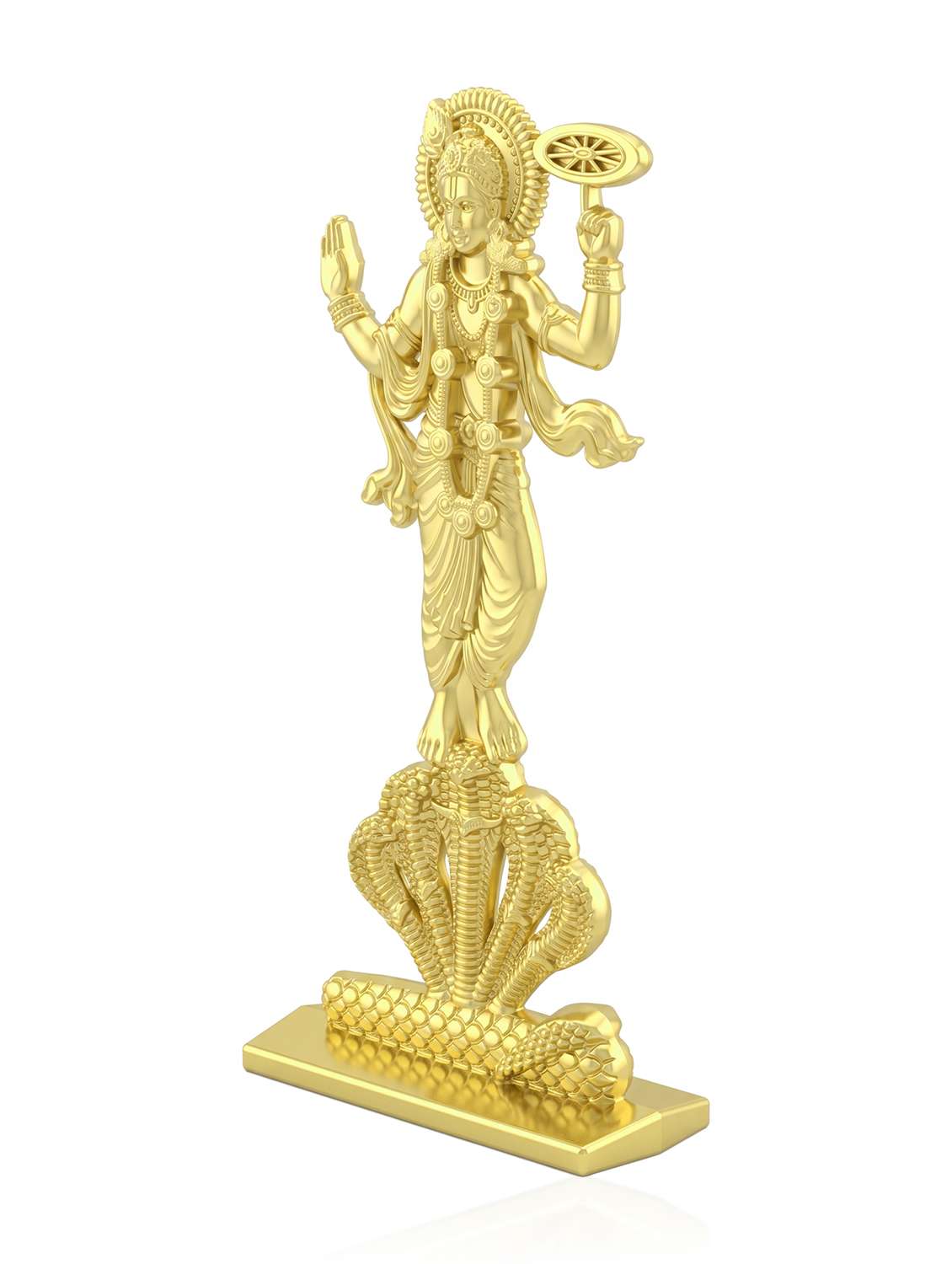 brass gold standing vishnu spiritual idol stand - 22615063 -  Standard Image - 2