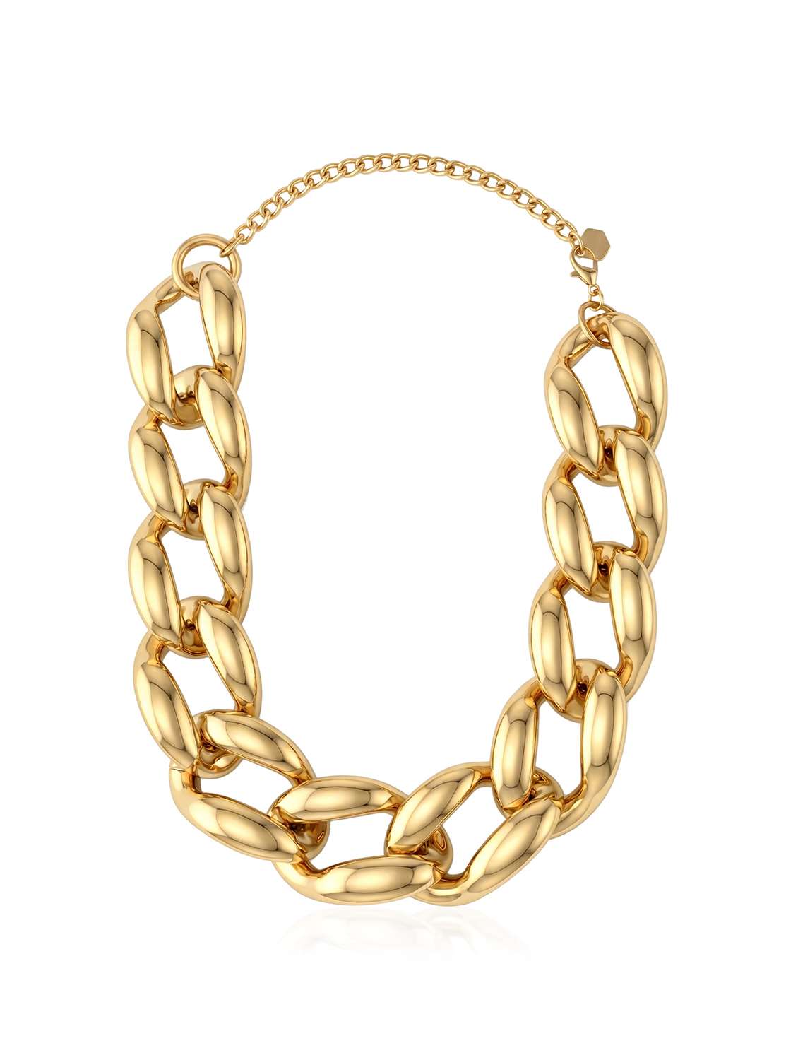 chunky gold plated brass chain necklace set - 22615065 -  Standard Image - 2