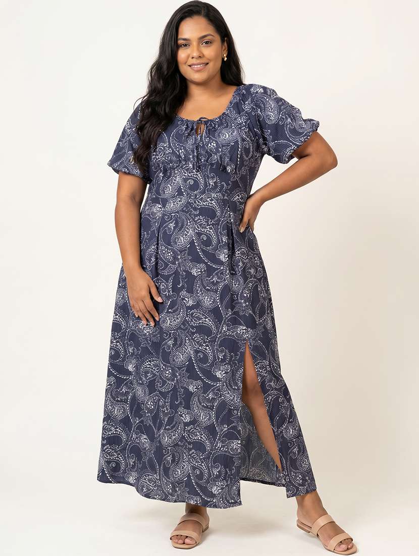 Women Printed Puff Sleeves A-line Dress - 22615068 -  Standard Image - 2