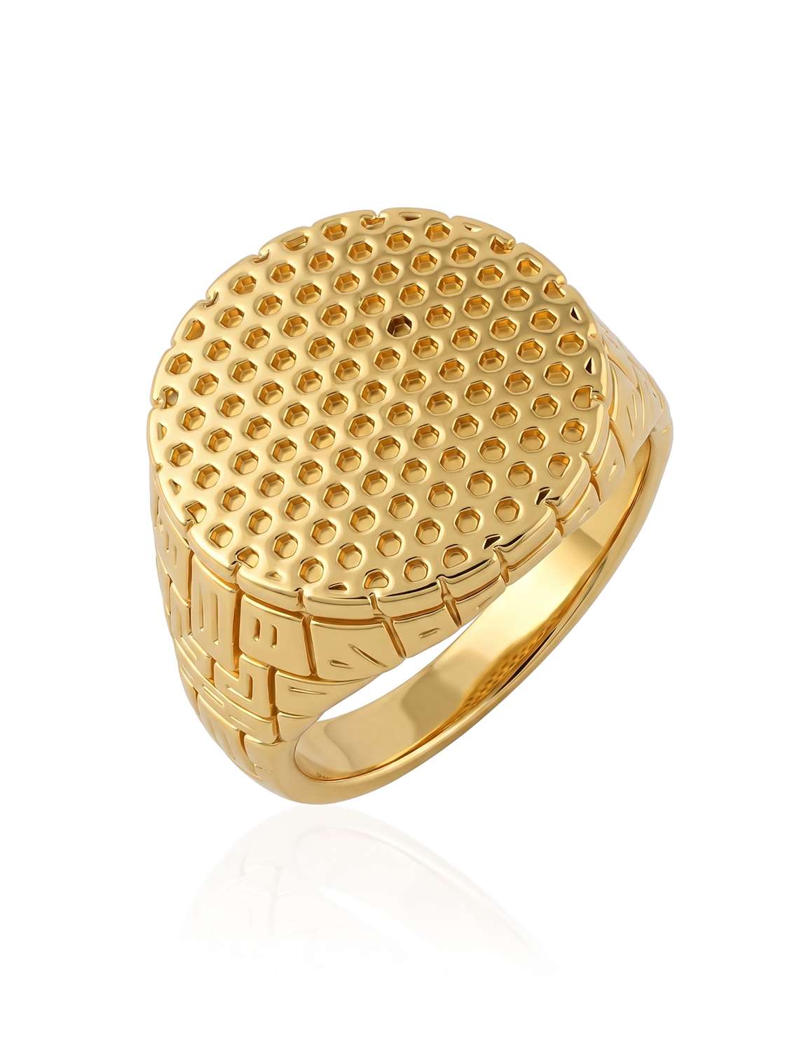 men brass micron gold pimpled finger ring - 22615097 -  Standard Image - 2