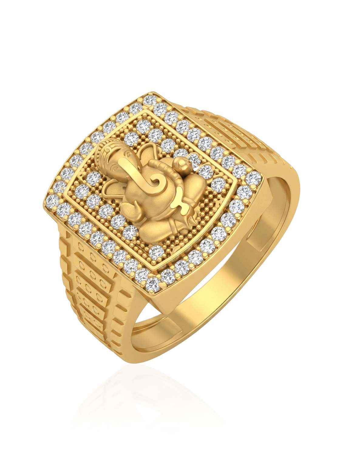 men gold brass finger ring with stone closed loop - 22615098 -  Standard Image - 2