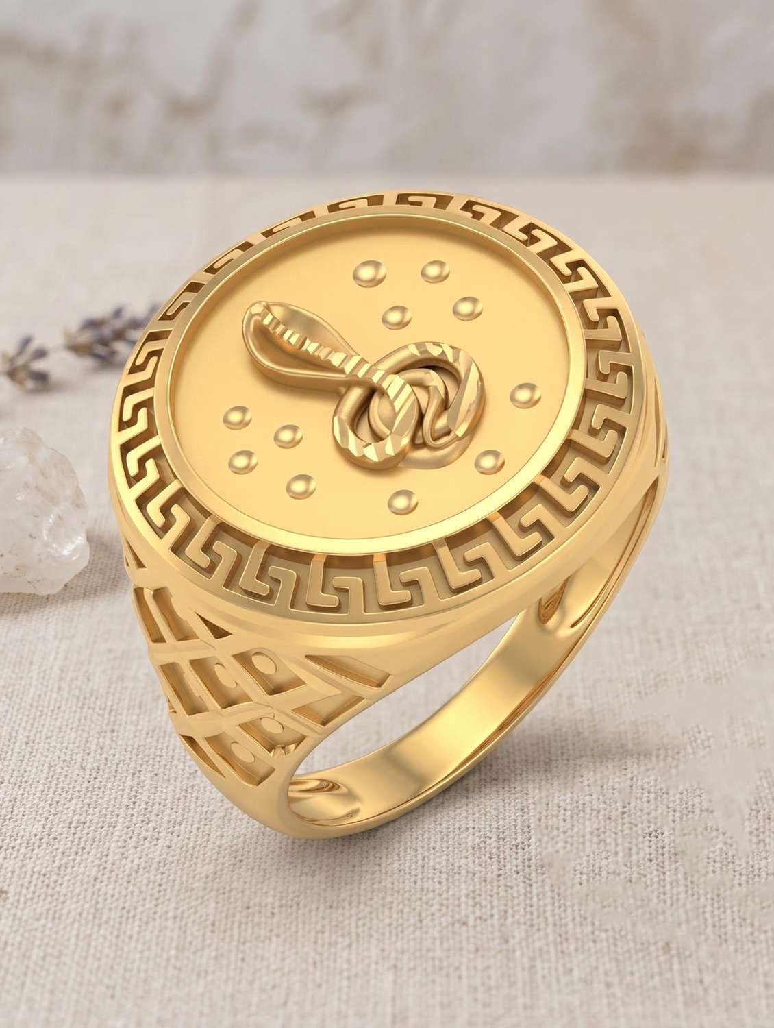 men brass micron gold shiv nag devta finger ring