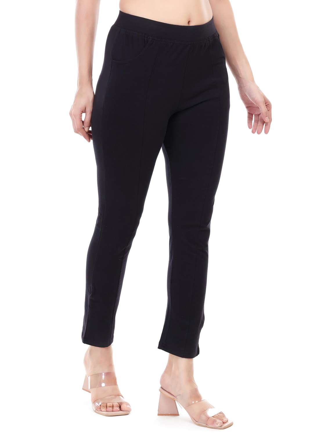 Women Solid Mid Rise Straight Pant - 22615169 -  Standard Image - 2