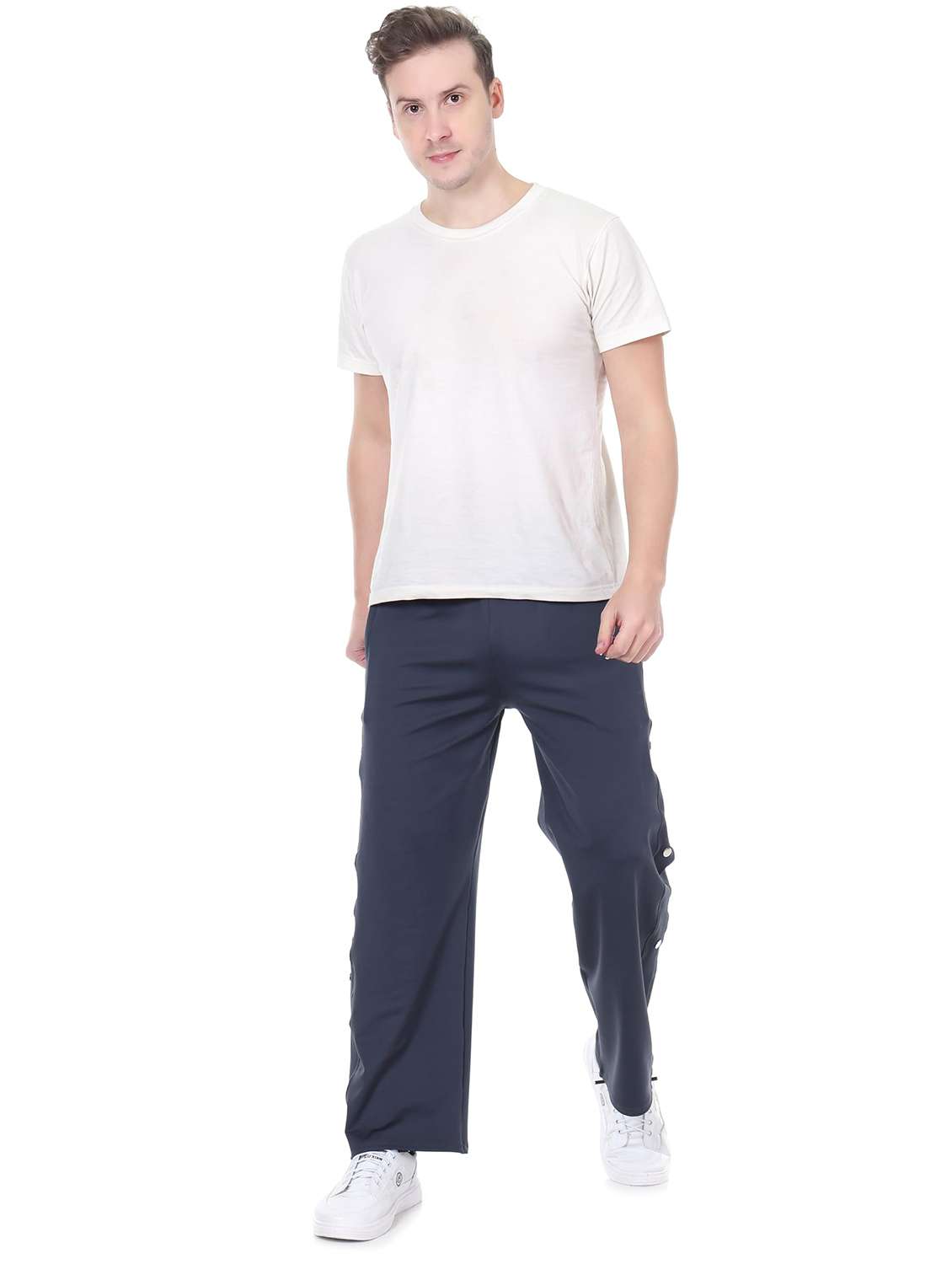 men solid mid rise relaxed fit track pant - 22615289 -  Standard Image - 2