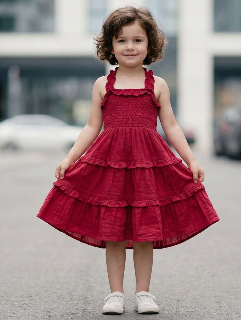 girls solid sleeveless tiered dress - 22615492 -  Standard Image - 2
