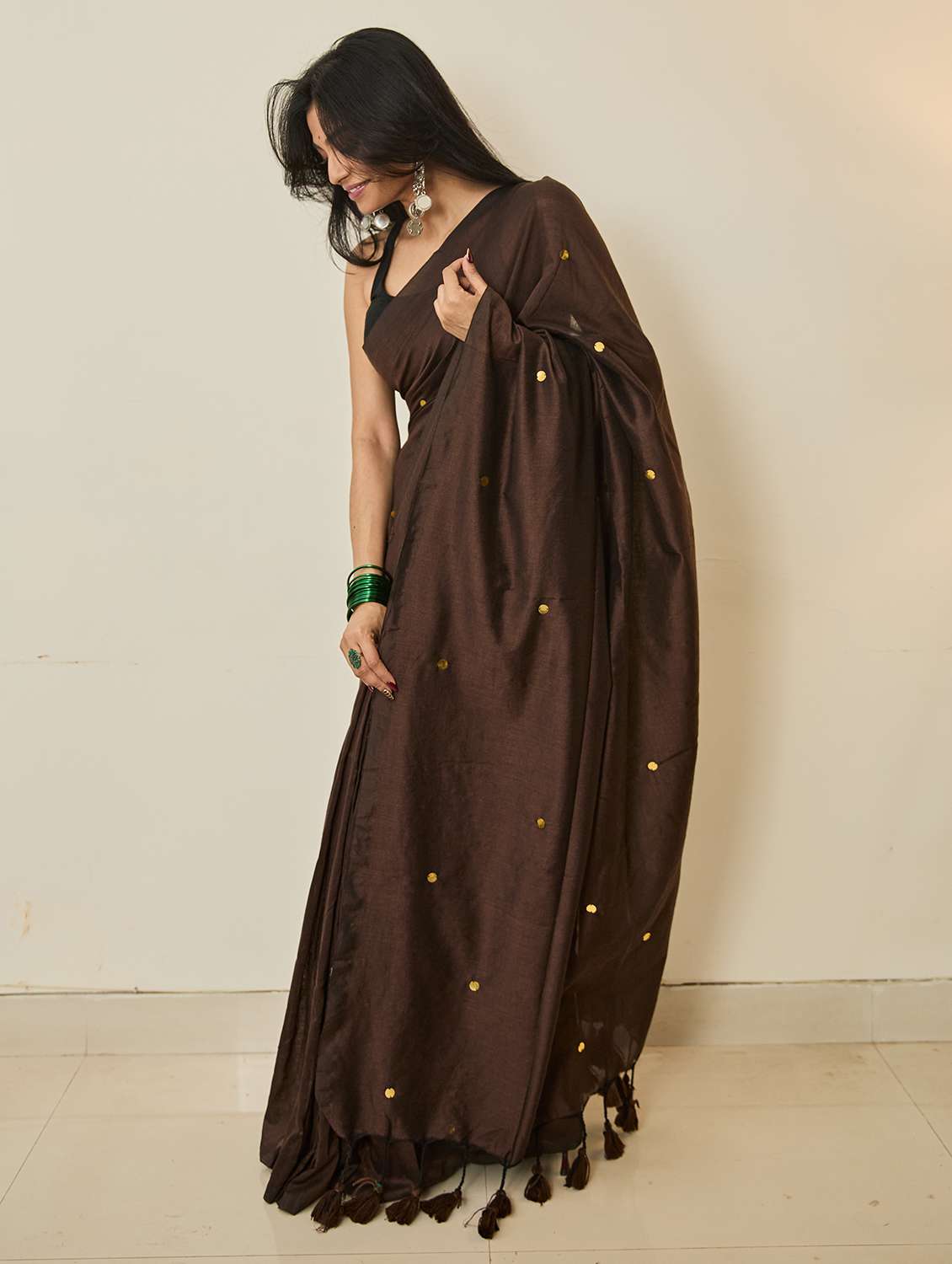 women solid with work handloom saree with blouse - 22615545 -  Standard Image - 2