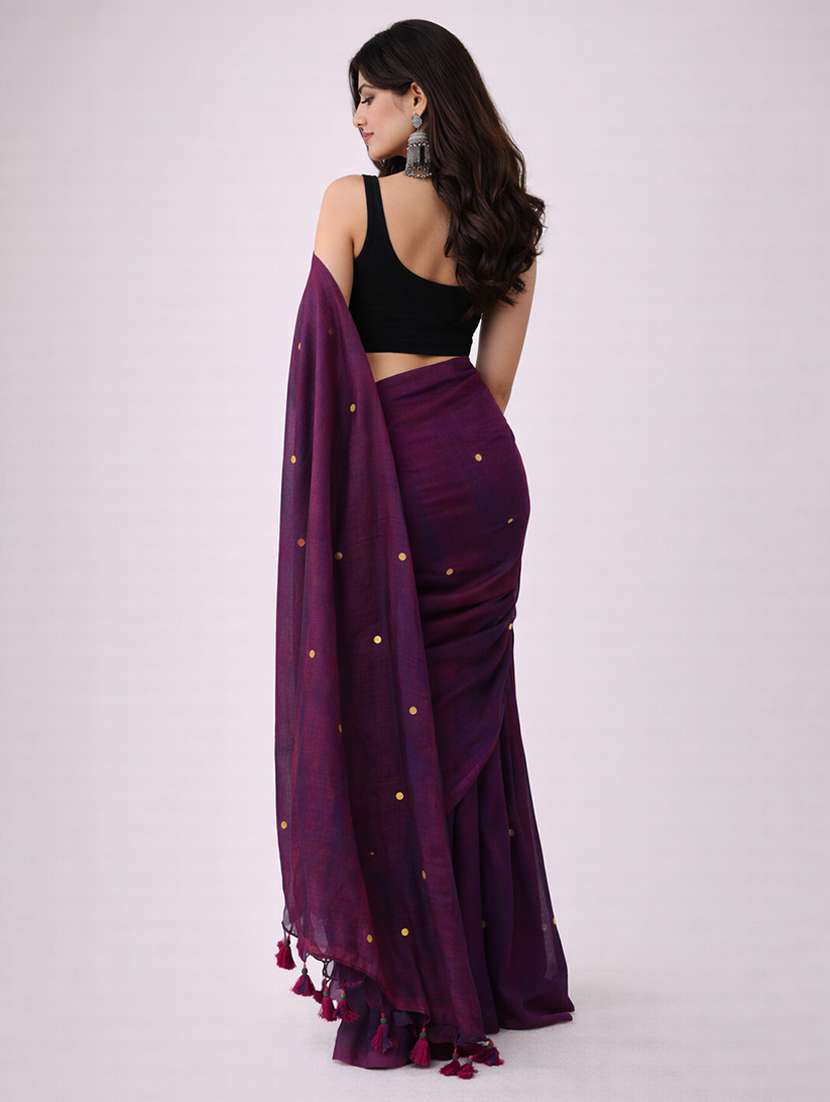 women solid with work handloom saree with blouse - 22615560 -  Standard Image - 2