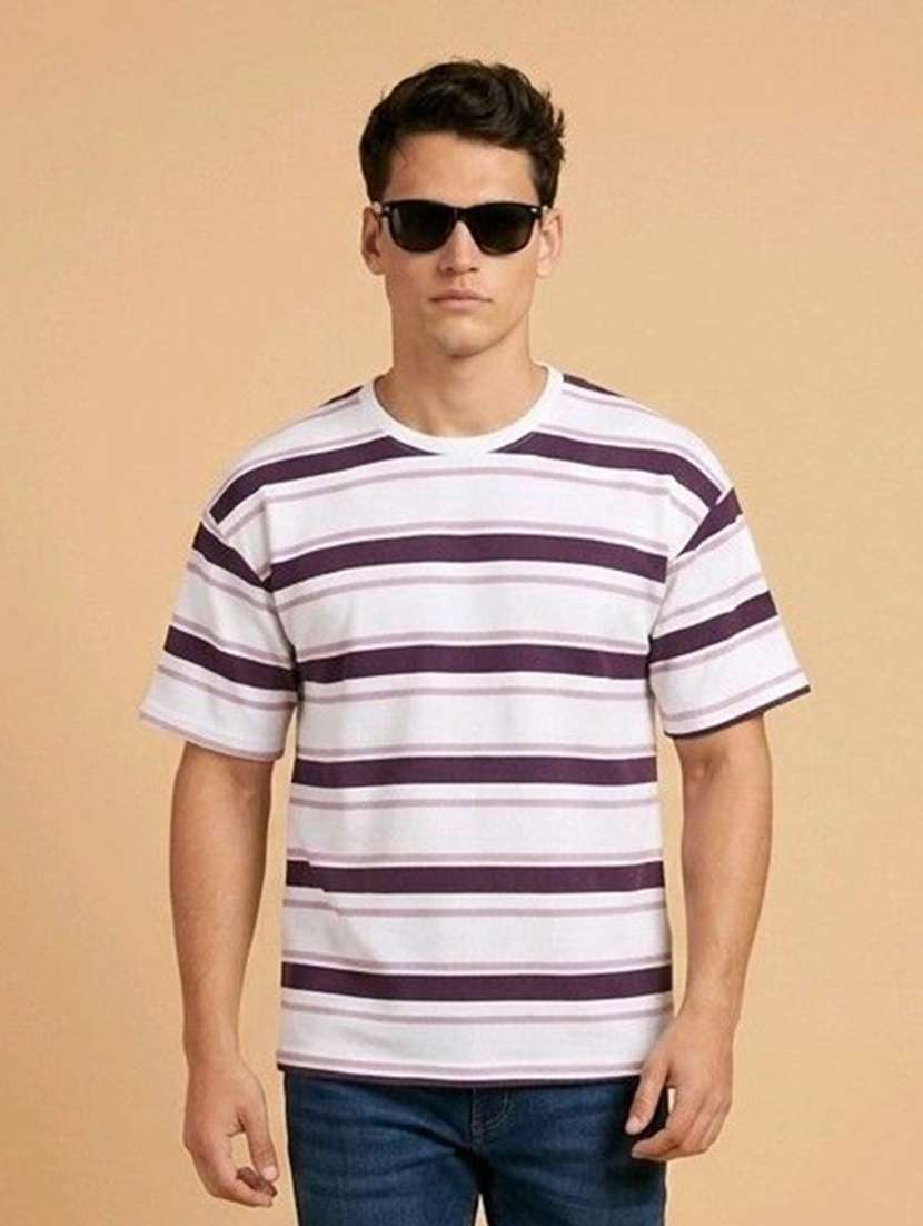 men striped short sleeve regular fit t-shirt