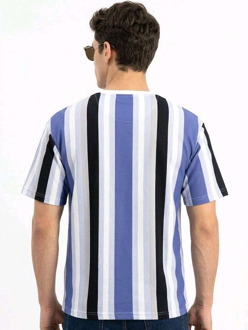Men Striped Short Sleeves Regular Fit T-shirt - 22615647 -  Standard Image - 2