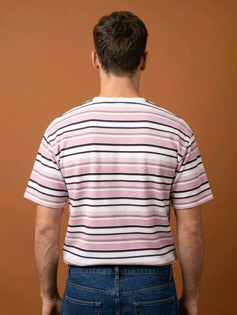 Men Striped Short Sleeves Regular Fit T-shirt - 22615649 -  Standard Image - 2