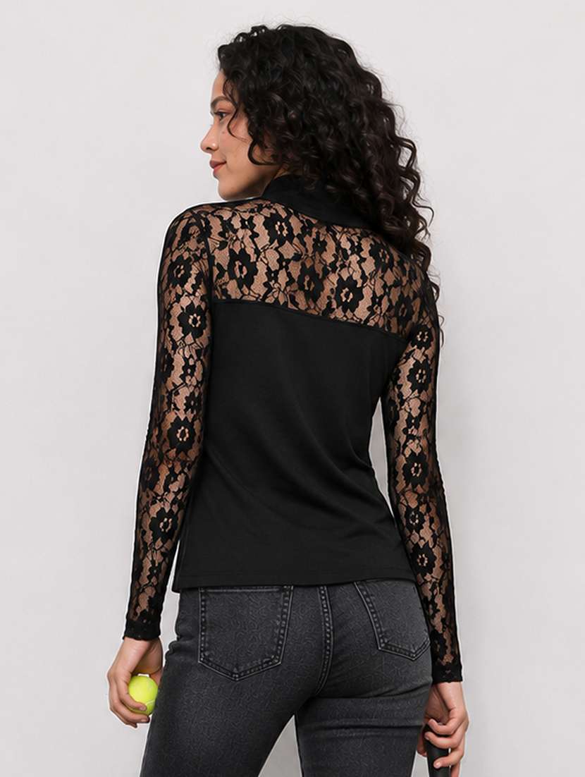 women self design long sleeves regular top - 22615707 -  Standard Image - 2
