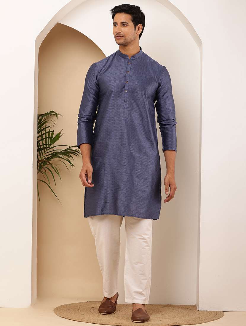 men self design mandarin neck kurta pyjama set - 22615746 -  Standard Image - 2
