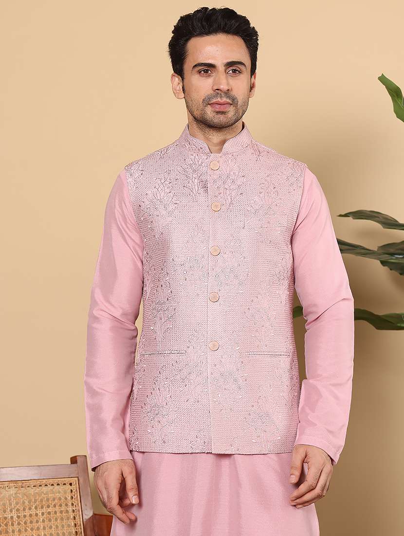 men embroidered sleeveless nehru jacket - 22615838 -  Standard Image - 2