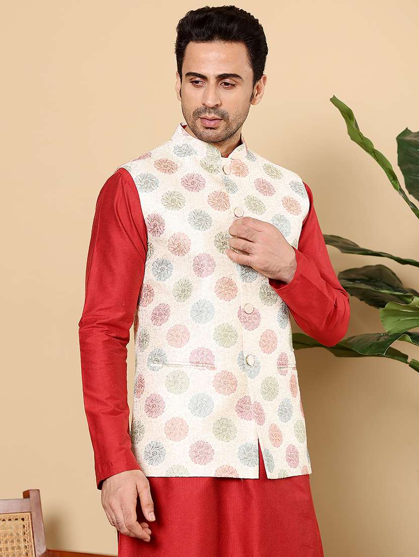 men embroidered sleeveless nehru jacket - 22615840 -  Standard Image - 2