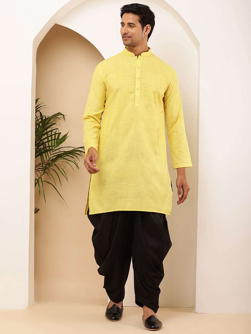 Men Self Design Mandarin Neck Long Kurta - 22615942 -  Standard Image - 2