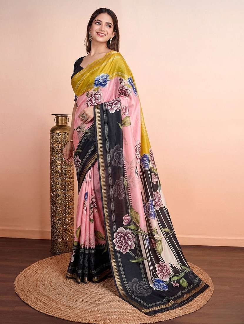 women printed casual wear saree with blouse - 22616060 -  Standard Image - 2