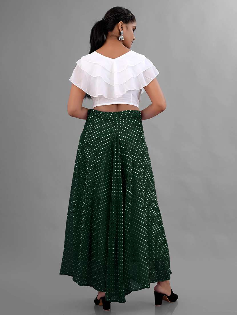 women printed flared sleeves top and skirt set - 22616109 -  Standard Image - 2