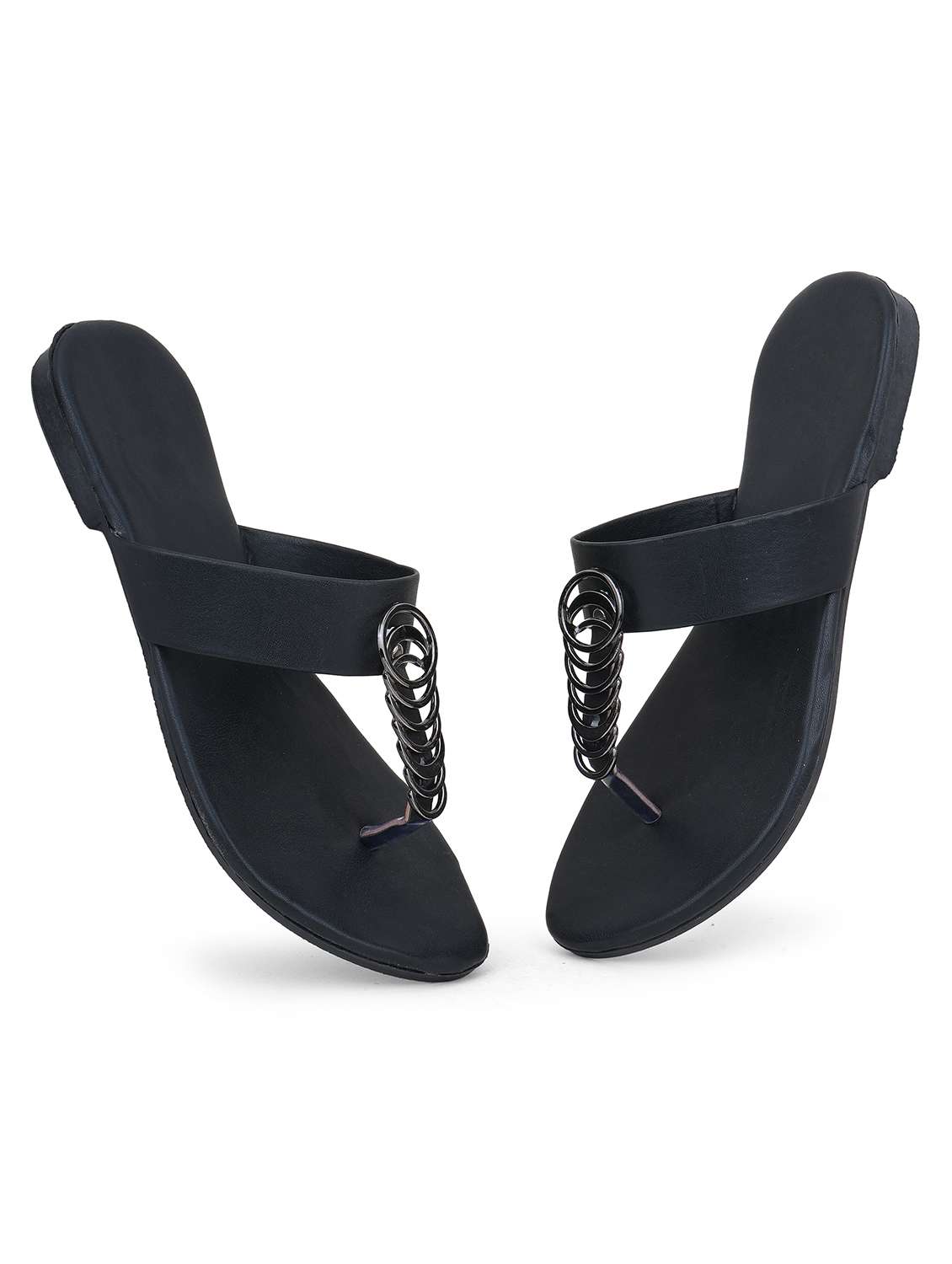 Women Embellished Toe Separator Flats - 22616190 -  Standard Image - 2