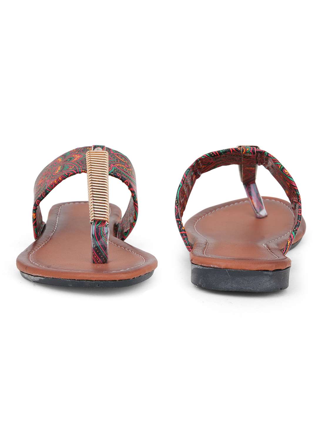 women printed toe separator flats - 22616211 -  Standard Image - 2
