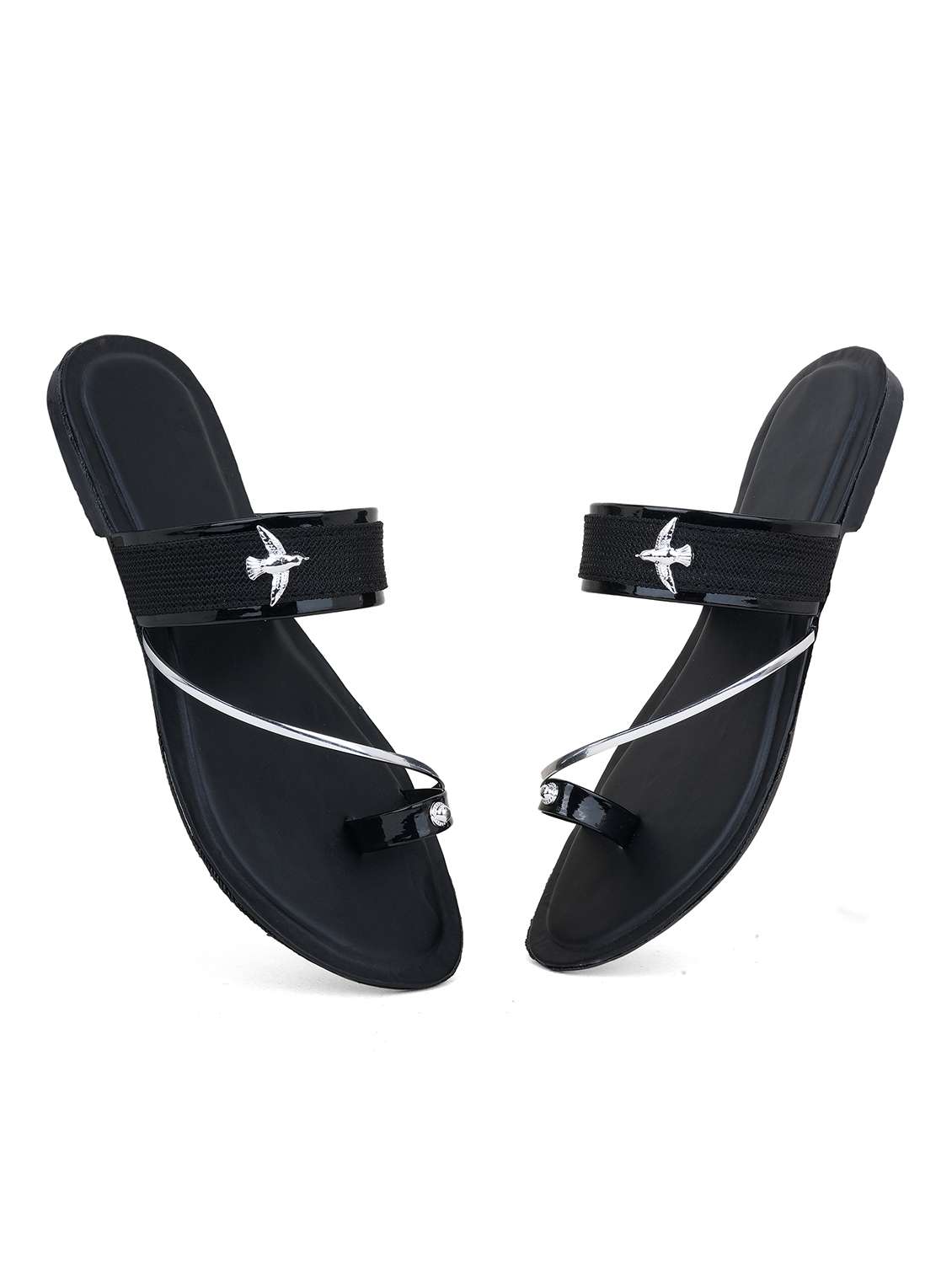 women textured one toe flats - 22616213 -  Standard Image - 2