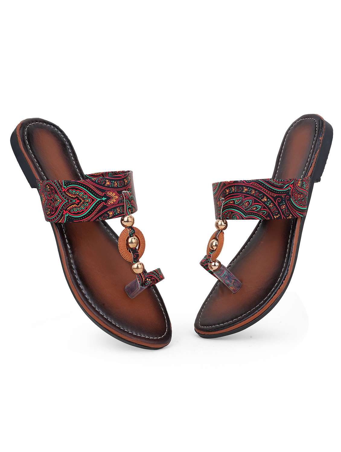 women printed one toe flats - 22616224 -  Standard Image - 2