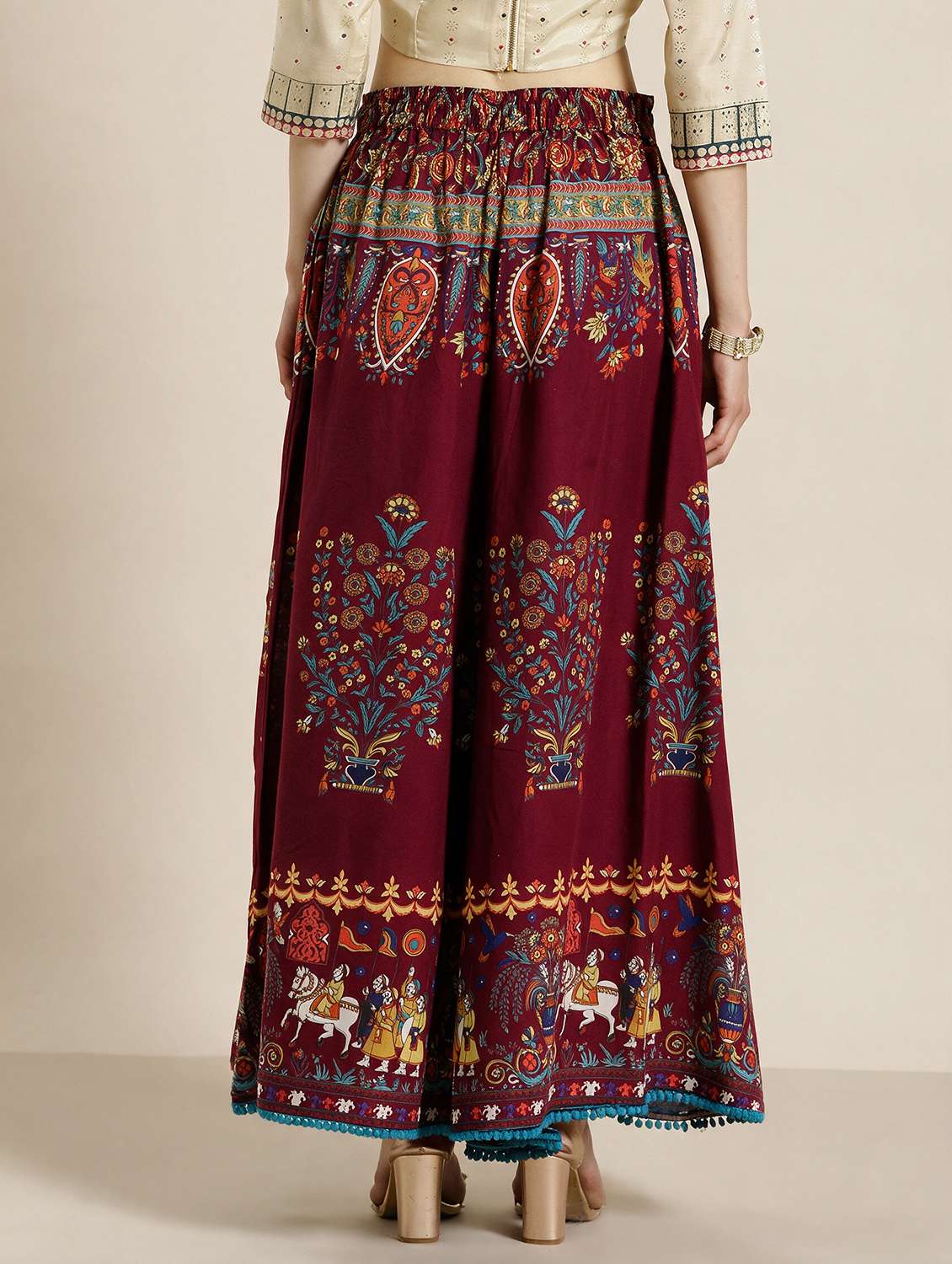 Women Printed Mid Rise Flared Palazzo - 22616304 -  Standard Image - 2
