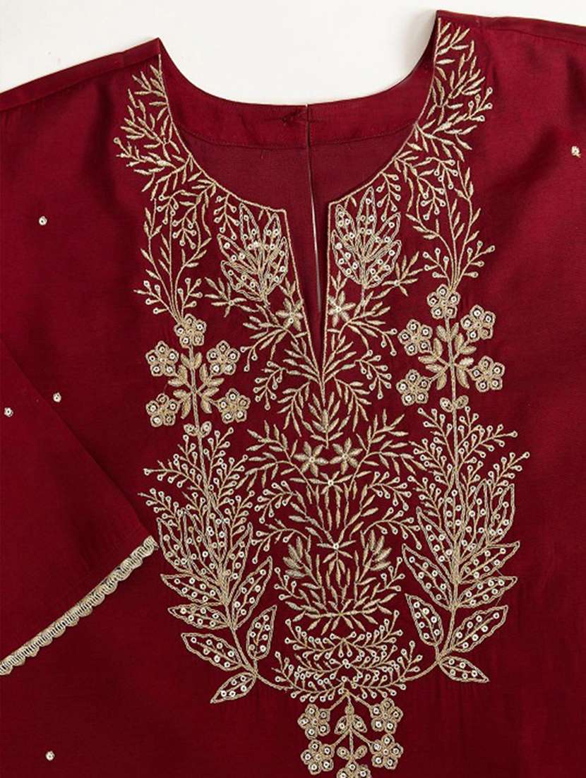 Women Embroidered Short Sleeves Kurta Sharara Set With Dupatta - 22616677 -  Standard Image - 2