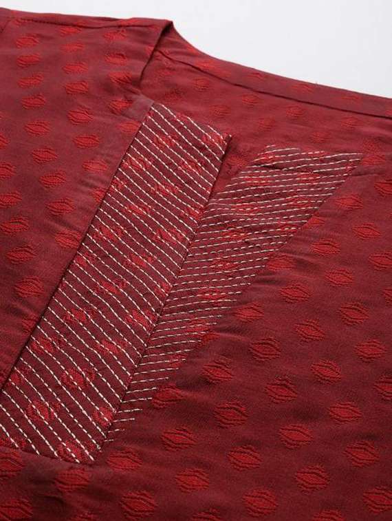 Women Self Design Three Quarter Sleeves Kurta Pant Set With Dupatta - 22616688 -  Standard Image - 2